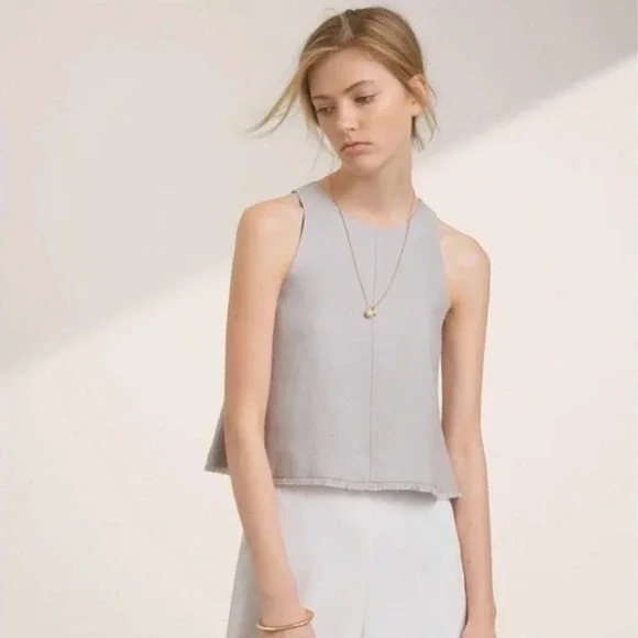 Wilfred Octave Blouse Cropped Linen/Lin Blend Sleeveless Blouse - Picture 1 of 9